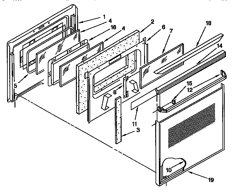 Electric oven door