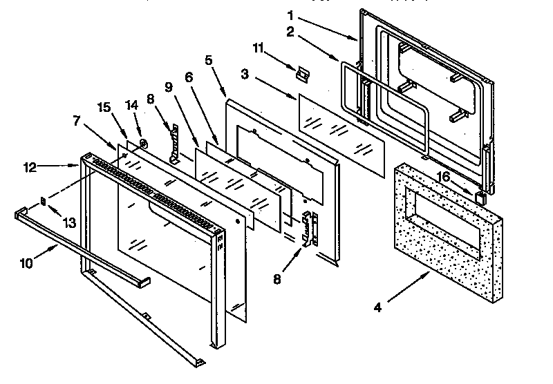 Upper and lower oven door