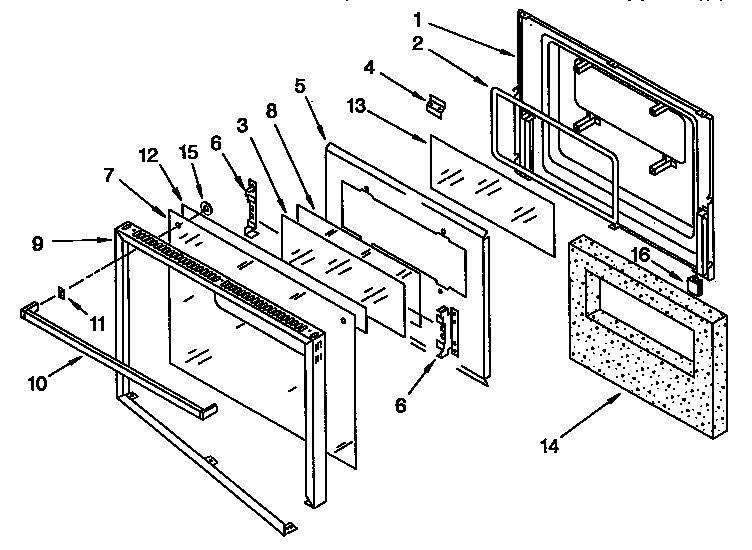 Upper and lower oven door