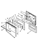 Upper and lower oven door