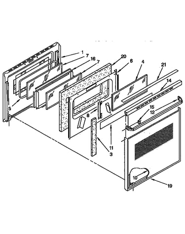 Upper and lower oven door