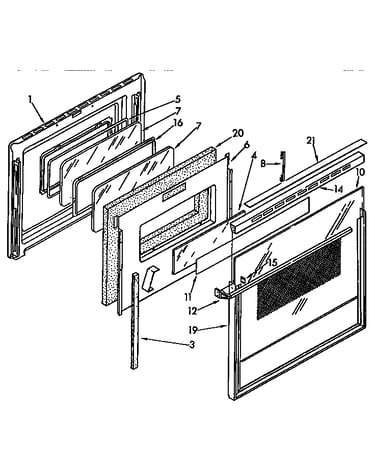 Upper and lower oven door