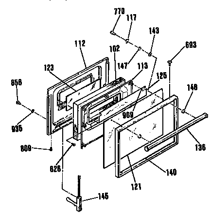 Oven door section