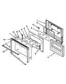 Upper and lower oven door