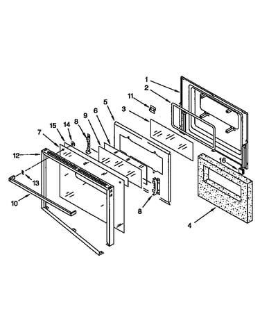 Upper and lower oven door