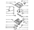 Eureka 9834BT nozzle and motor assembly diagram