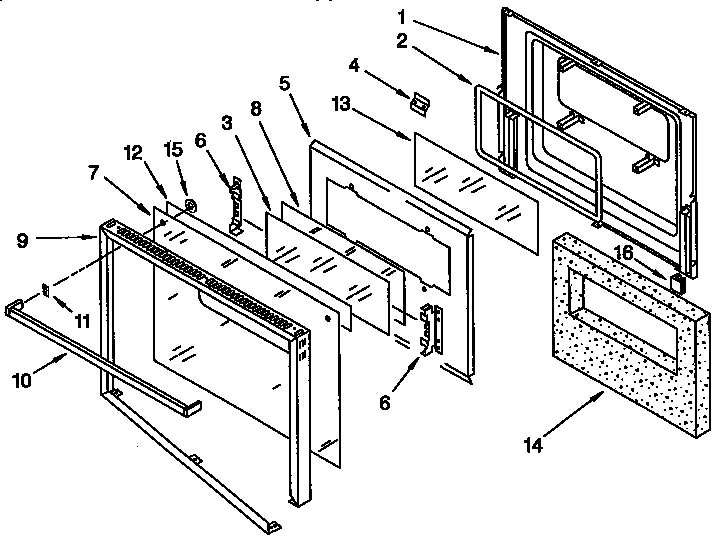 Upper and lower oven door