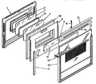 KitchenAid KEBS207YAL2 upper and lower oven door diagram
