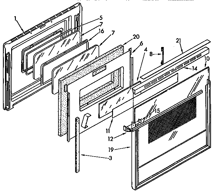 Upper and lower oven door