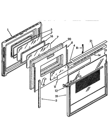 Upper and lower oven door