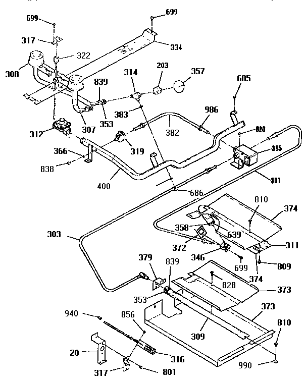 Burner section