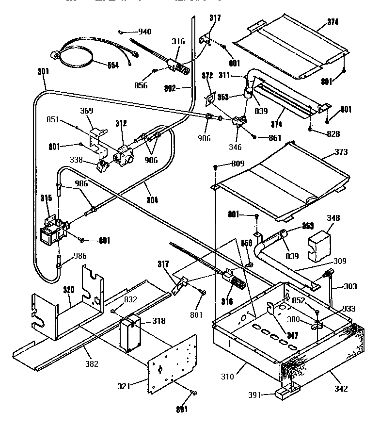 BROILER AND OVEN BURNER SECTION