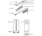 Eureka 9620DT handle and bag housing diagram