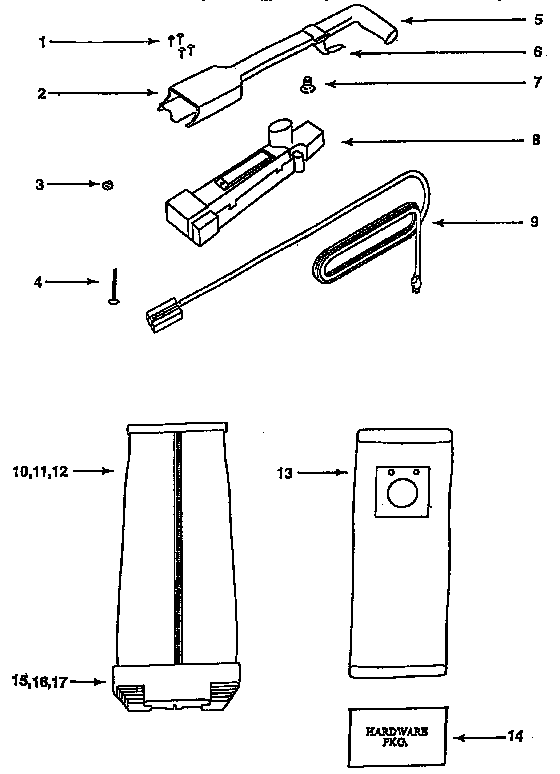 Handle and bag housing