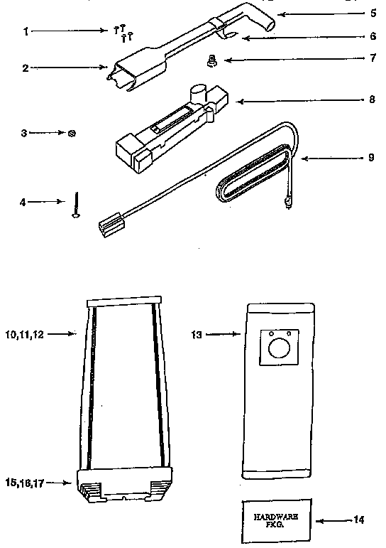 Handle and bag housing