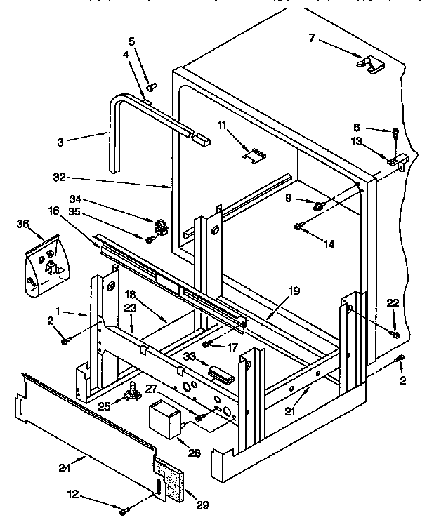 Frame and tank