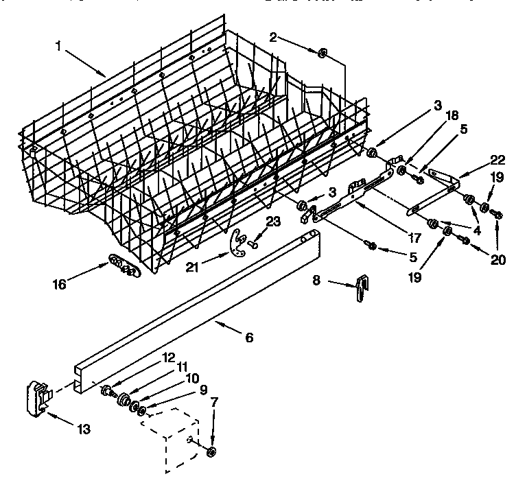 Upper rack and track