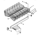 KitchenAid KUDH230B0 upper rack and track diagram