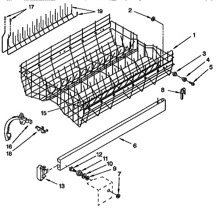 Upper rack and track