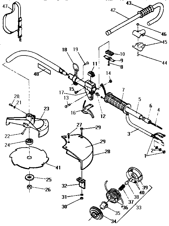 Shaft / shield / cutter assembly