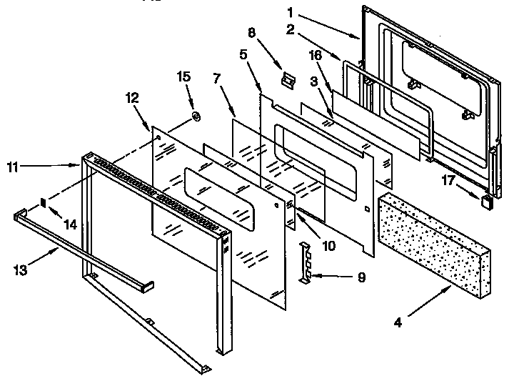 Upper oven door