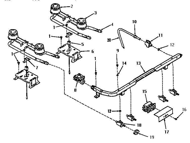 Top burner section