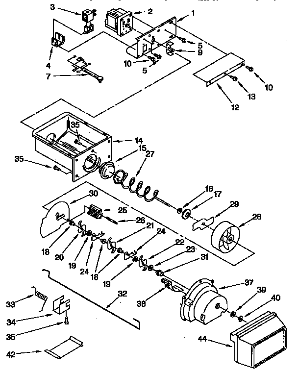 Motor and ice container