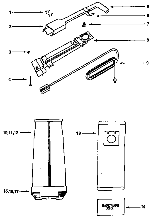 HANDLE AND BAG HOUSING