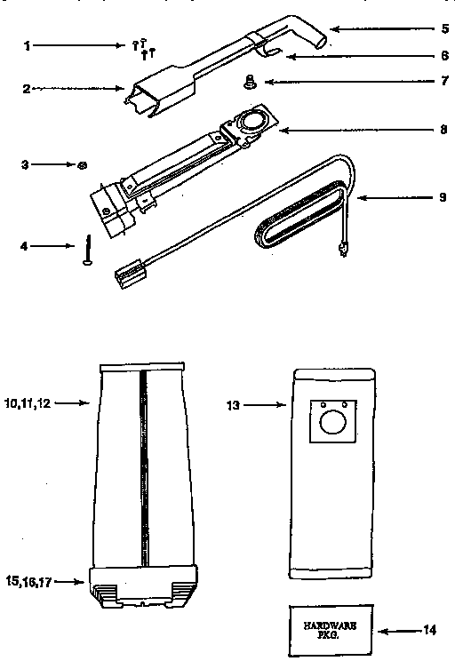 HANDLE AND BAG HOUSING