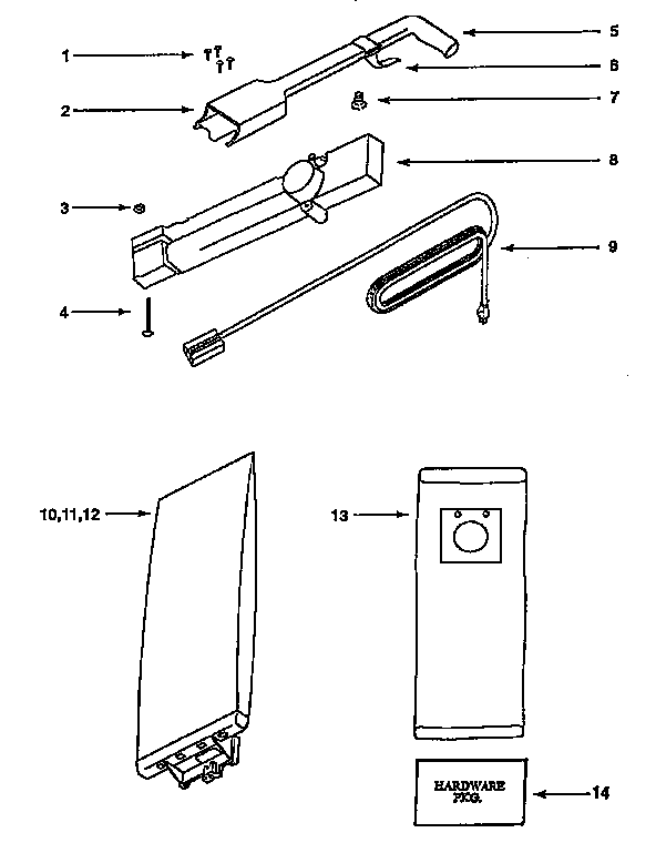 HANDLE AND BAG HOUSING