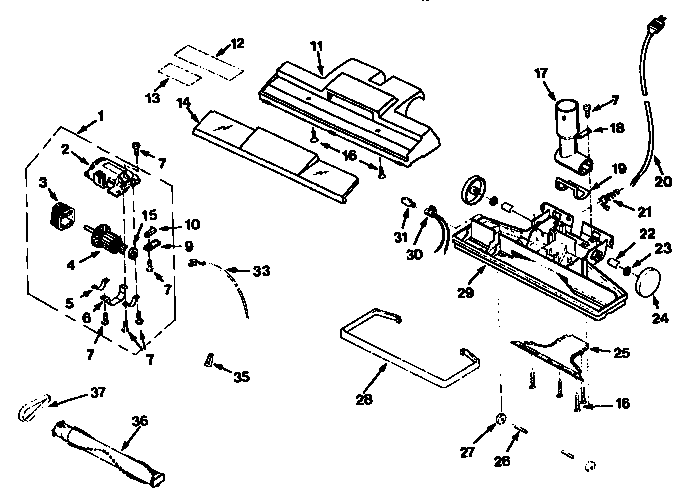 Nozzle and motor assembly