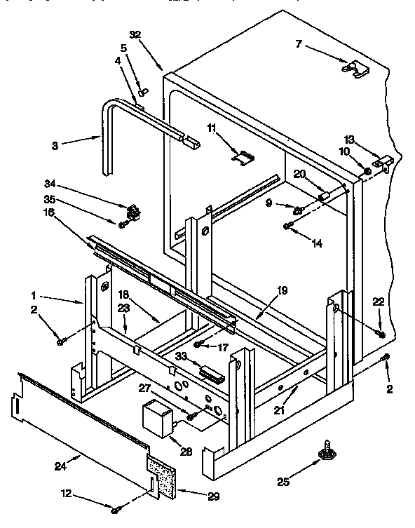 Frame and tank