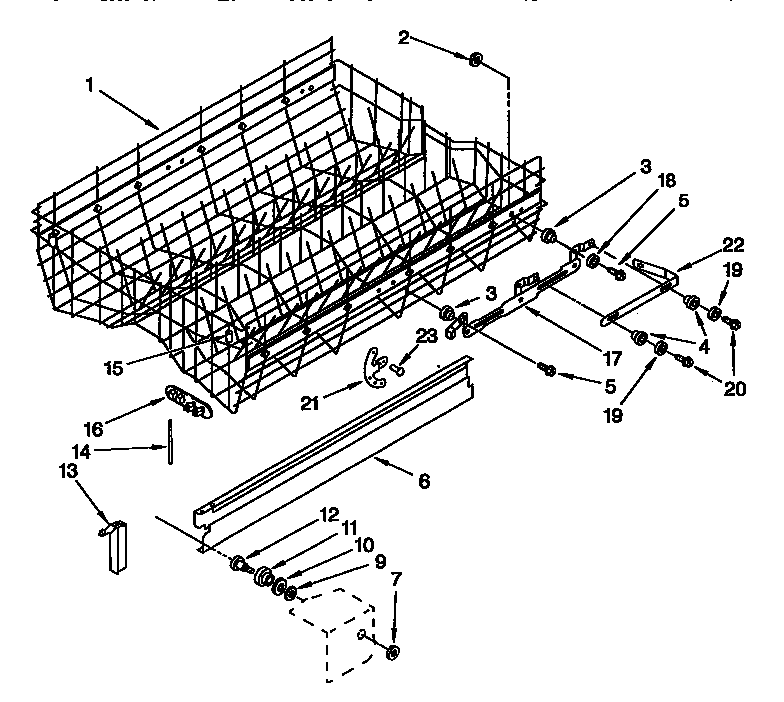 Upper rack and track