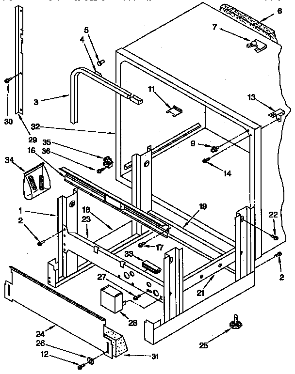 Frame and tank