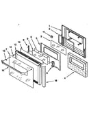 Upper and lower oven door