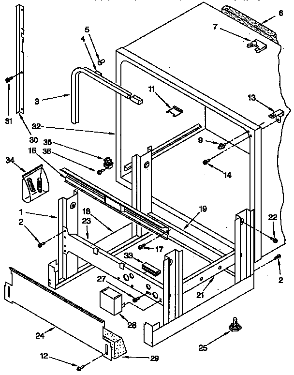 Frame and tank