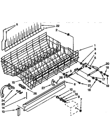 Upper rack and track