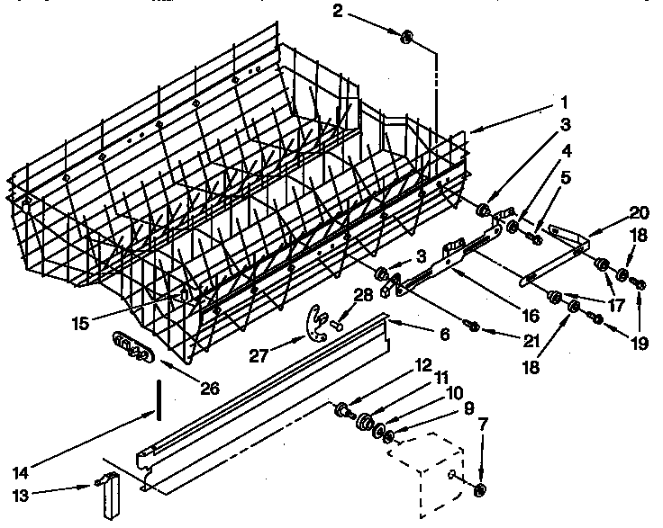 Upper rack and track