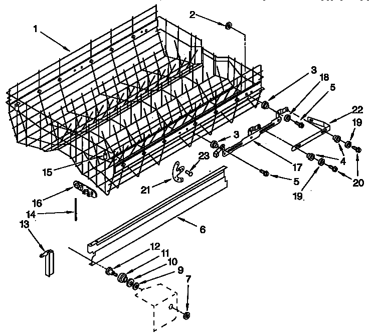 Upper rack and track