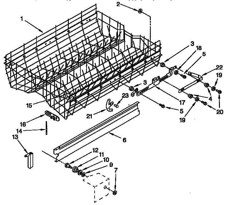 Upper rack and track