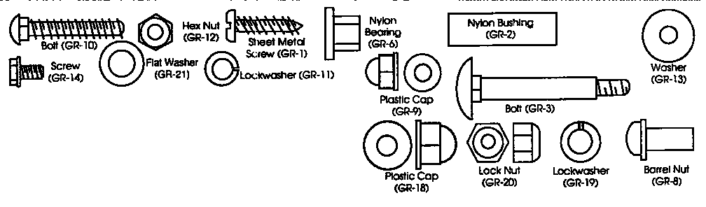 Hardware (screws and washers)