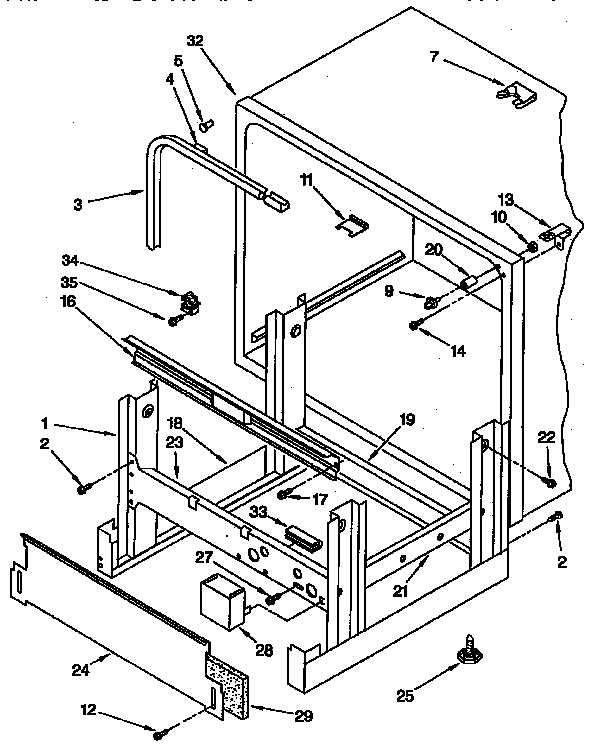 Frame and tank