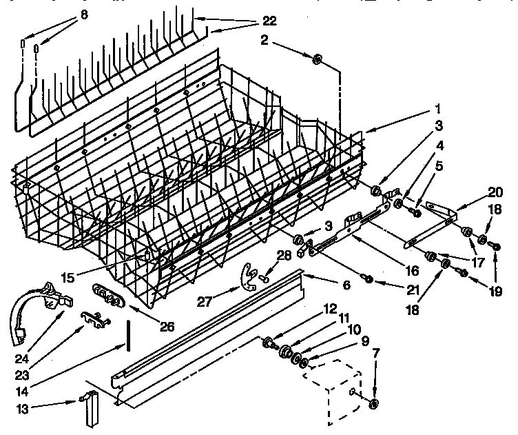 Upper rack and track