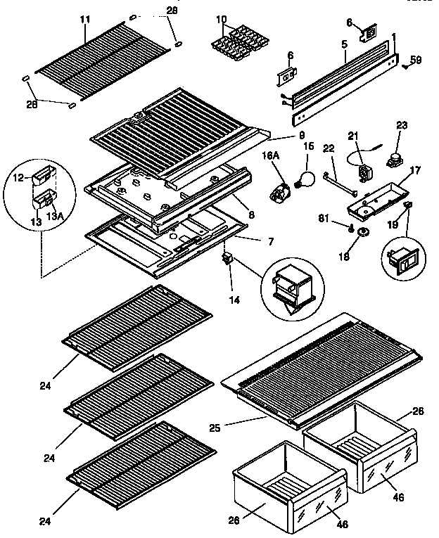 SHELVES AND ACCESSORIES