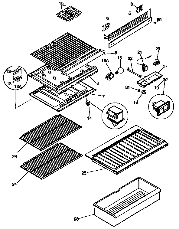 SHELVES AND ACCESSORIES