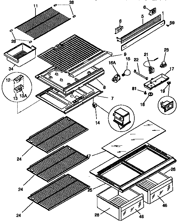 SHELVES AND ACCESSORIES