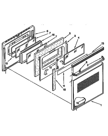 Upper oven door