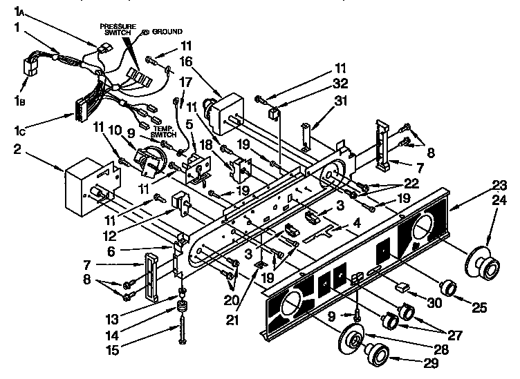 Washer/dryer control panel