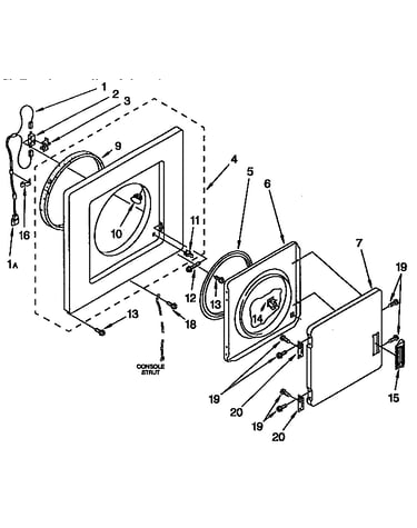 Dryer front panel and door