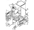 Kenmore 11098573810 dryer cabinet and motor diagram